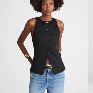 Madwell Crewneck Cutaway Vest in Drapey Twill